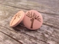 Preview: Baum Knopf Ohrstecker Holz Button wood tree rosa